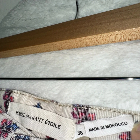 ISABEL MARANT ETOILE Floral Print Corduroy Pants Y2K Low Rise US 6 Purple Luxury - Picture 10 of 12